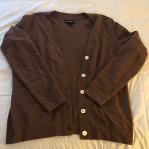 Cashmere cardigan, classic brown